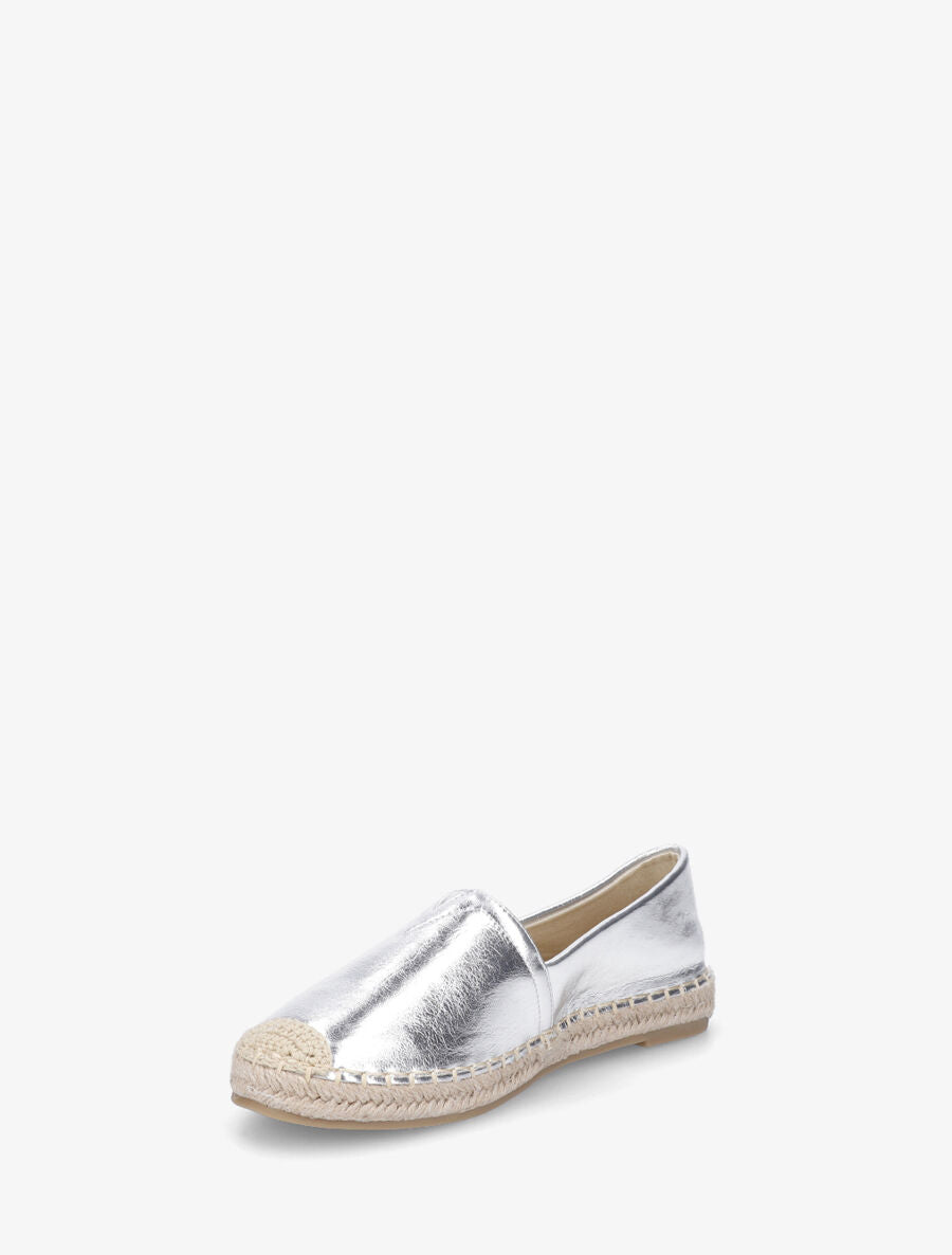 Espadrilles plates en simili nacré - Argent - 3