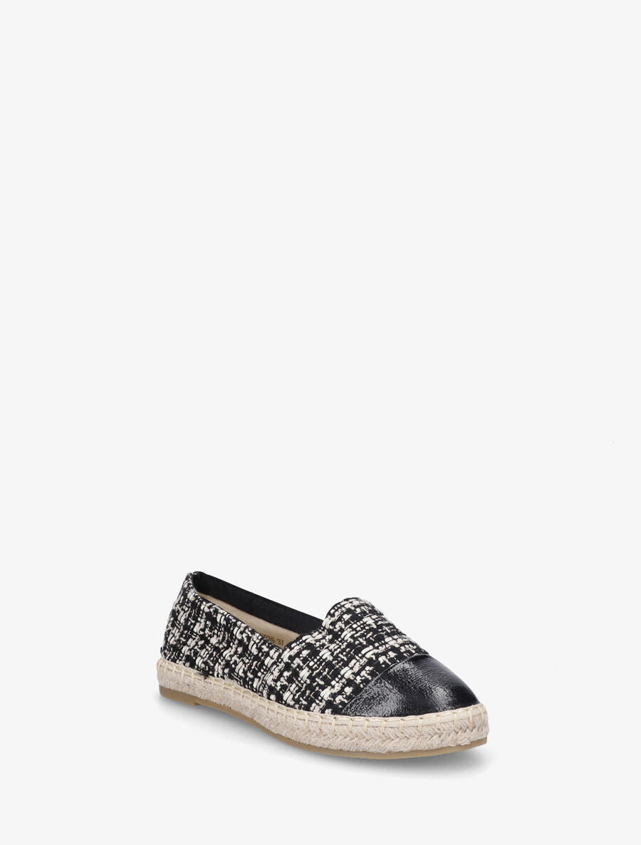Espadrilles plates effet tweed - Noir - 2