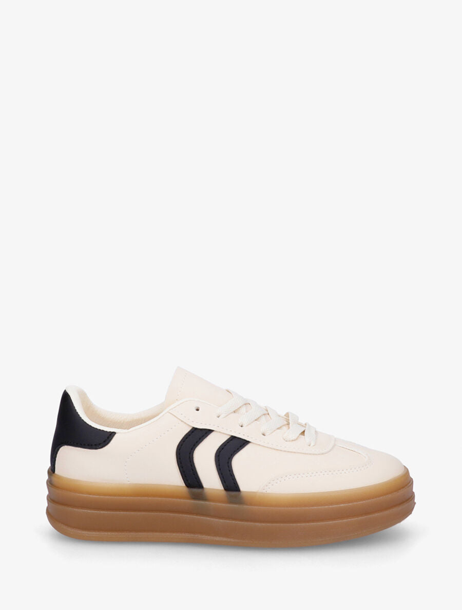 Baskets à bandes contrastantes - Noir/beige - 5