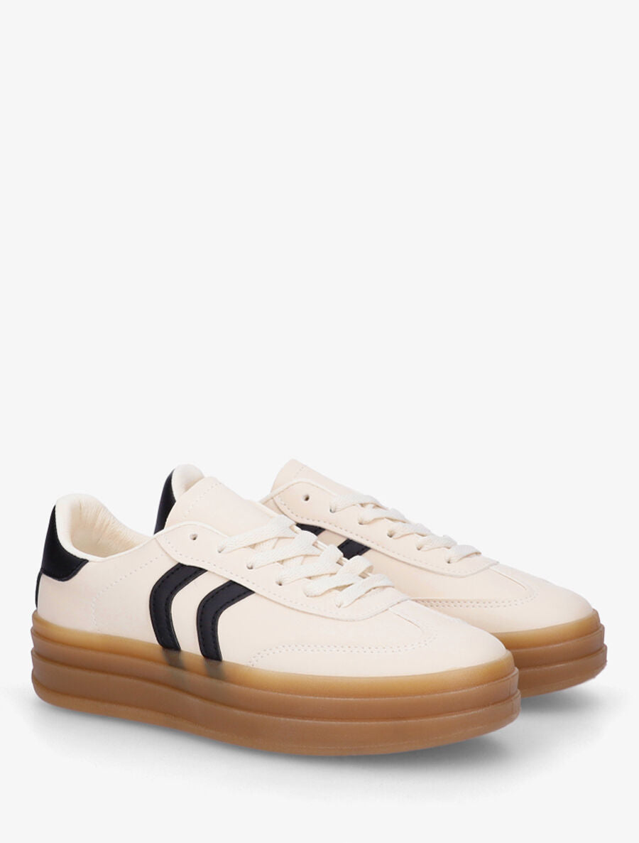 Baskets à bandes contrastantes - Noir/beige - 4