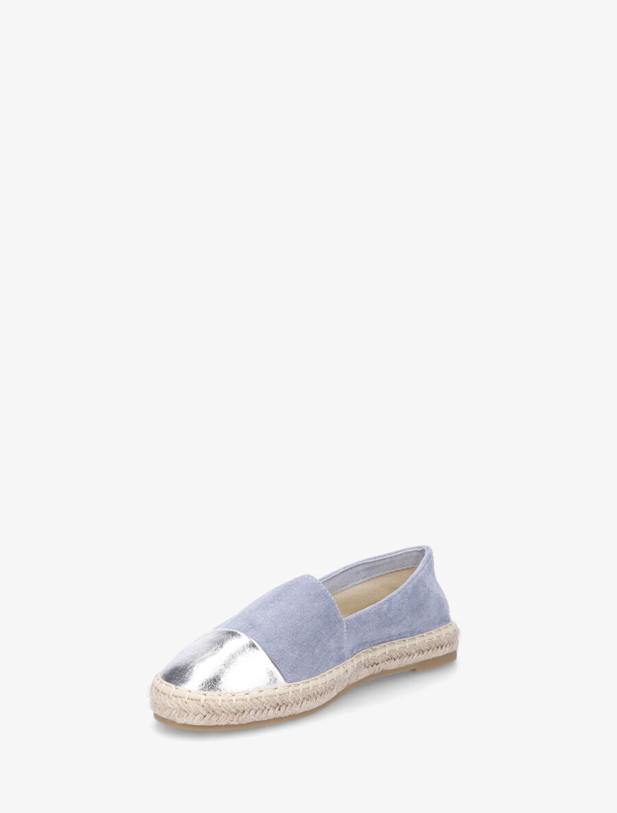 Espadrilles en suédine et simili - Bleu - 3