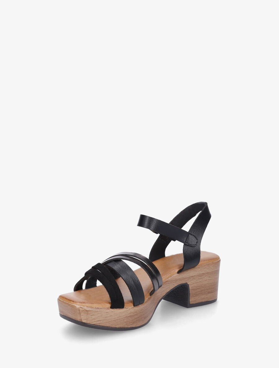 Sandales bimatière à multibride croisées - Noir - 3