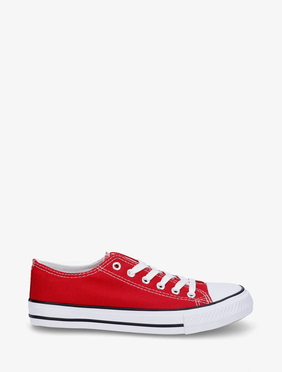Baskets basiques en toile - Rouge - 5