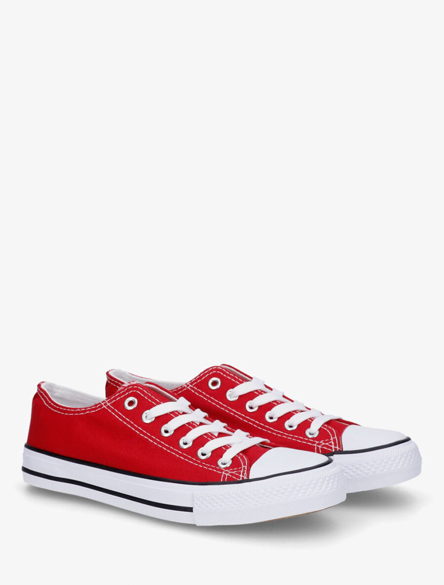 Baskets basiques en toile - Rouge - 4