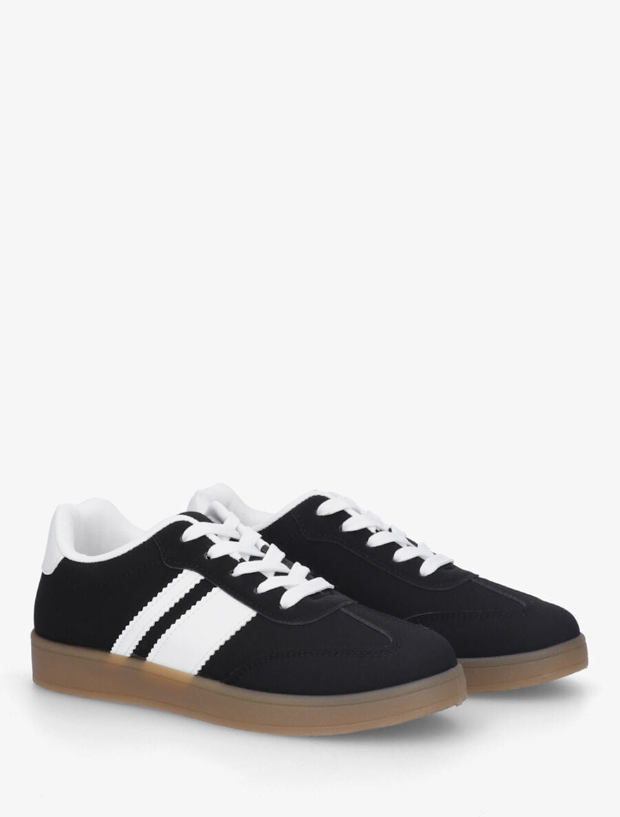 Sneakers color block à bandes contrastantes - Noir - 4