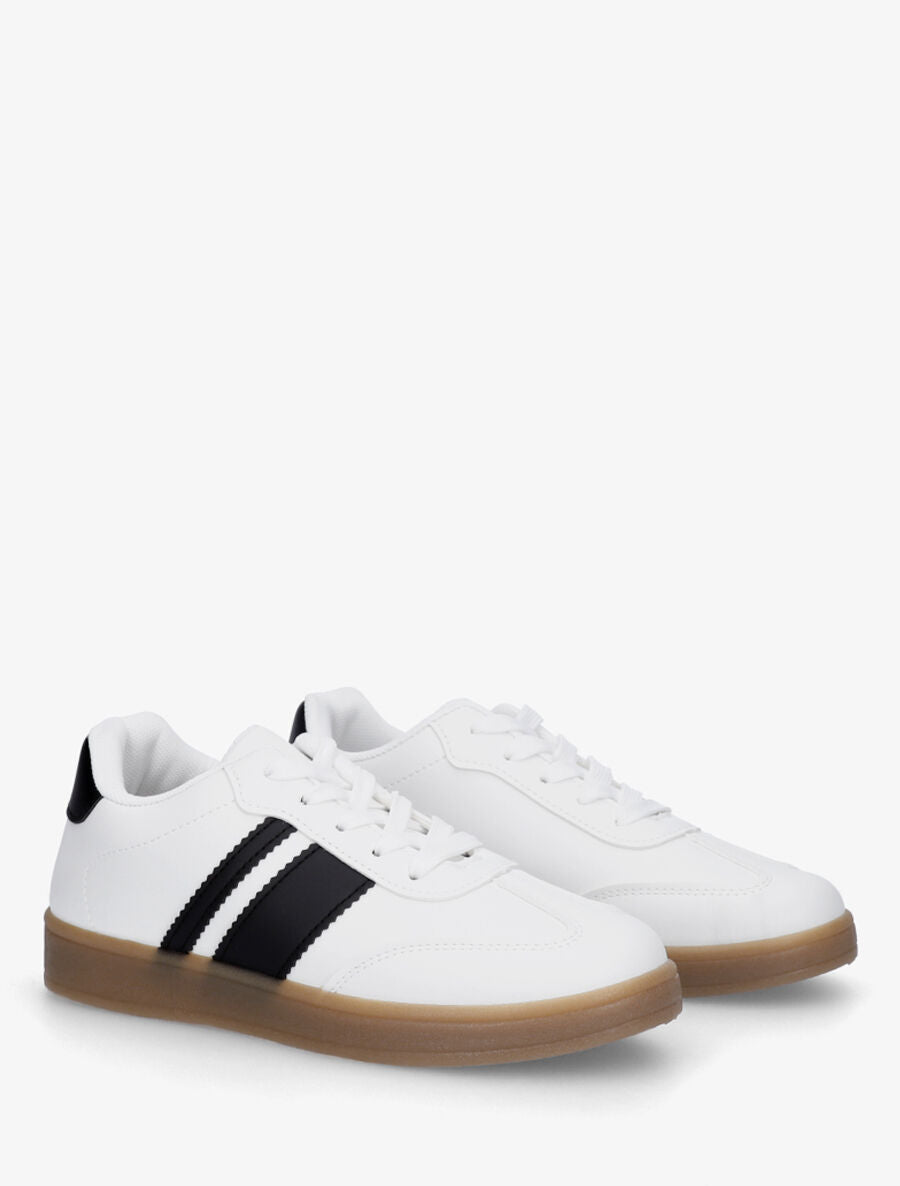 Sneakers color block à bandes contrastantes - Blanc - 4