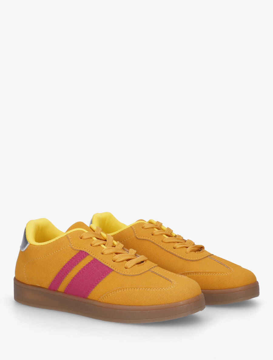 Sneakers color block à bandes contrastantes - Orange - 4