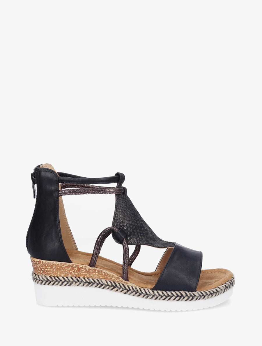 Geprinte parelmoer python sleehakken sandalen - Zwart