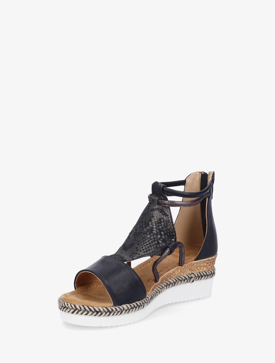 Geprinte parelmoer python sleehakken sandalen - Zwart