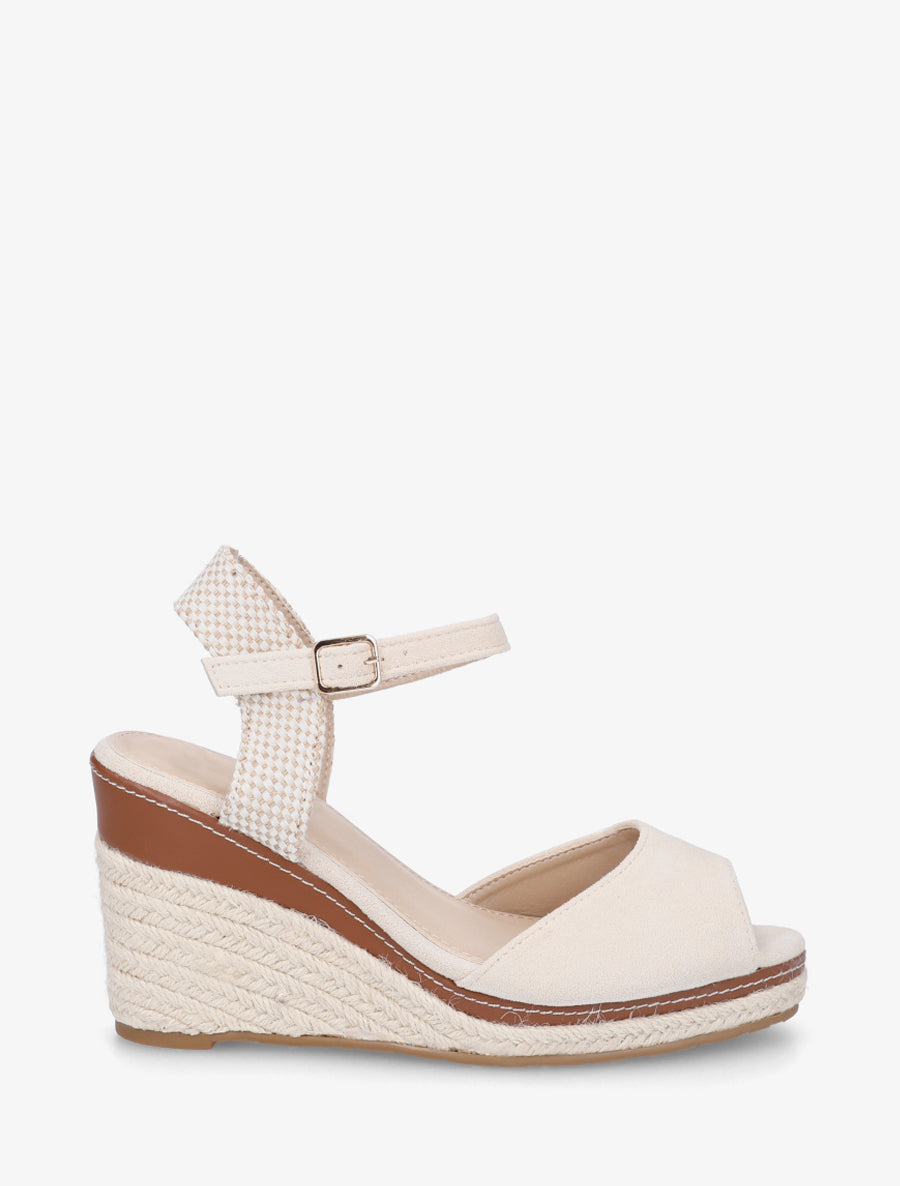 Effen sleehaksandalen van suèdine - Beige