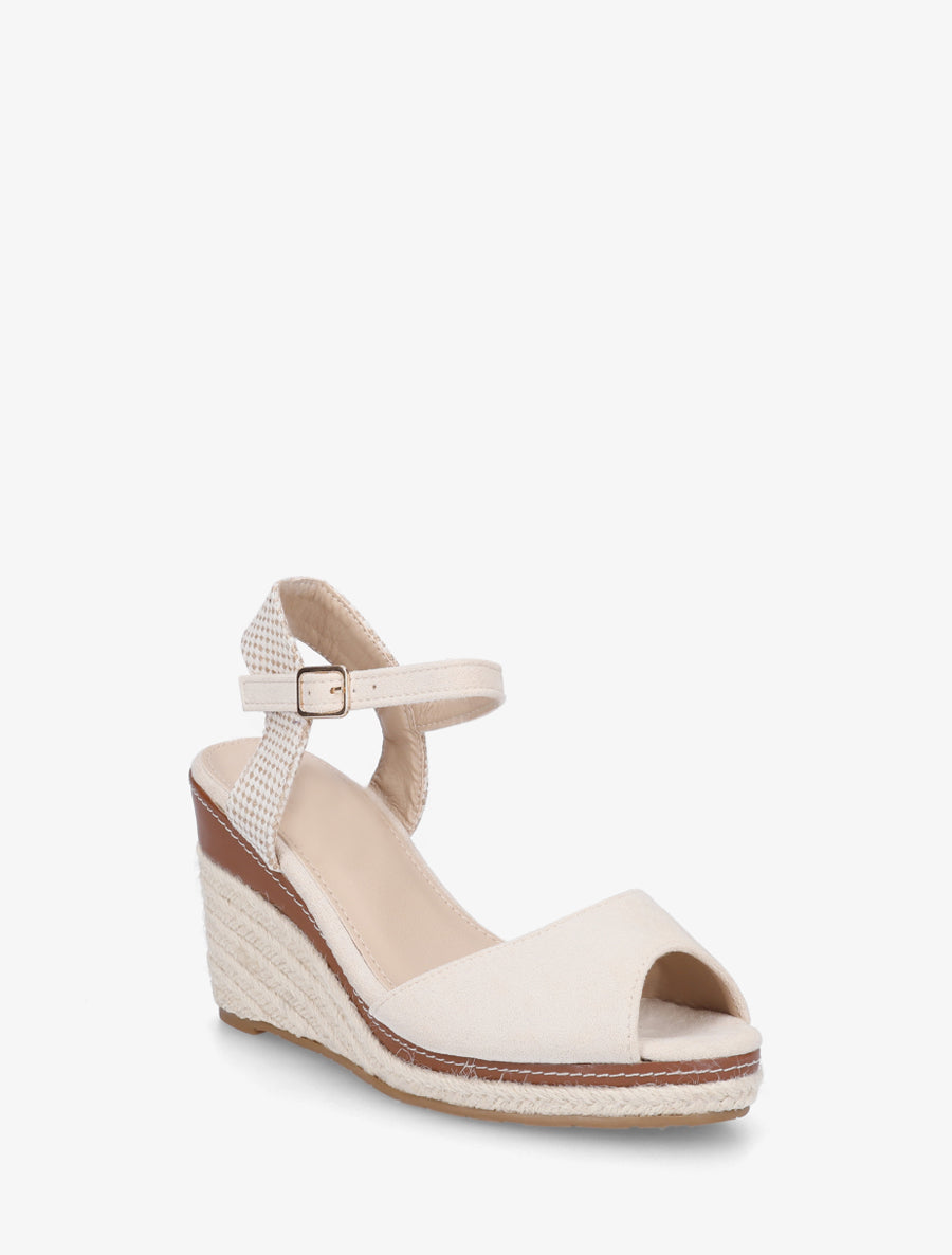 Effen sleehaksandalen van suèdine - Beige