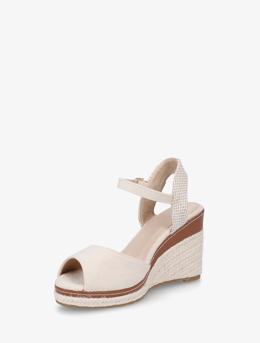 Effen sleehaksandalen van suèdine - Beige
