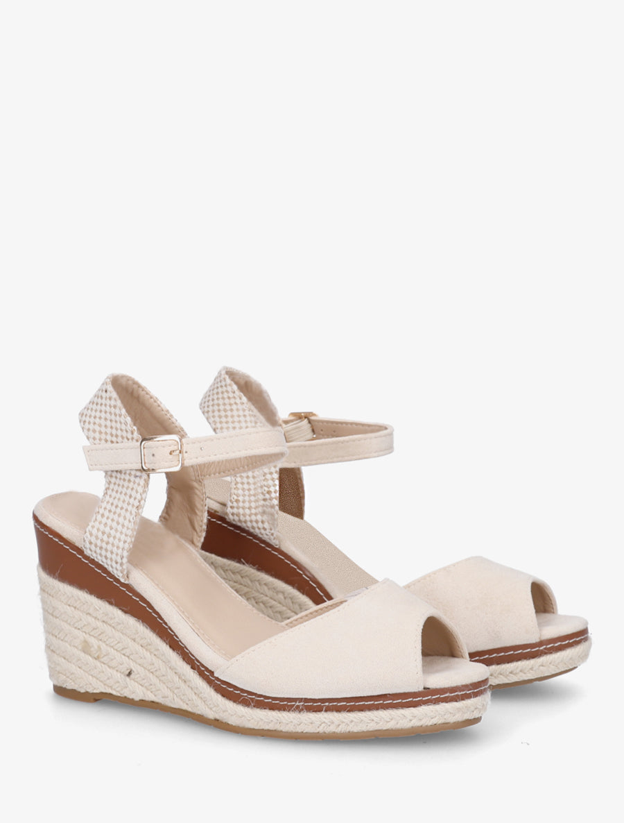 Effen sleehaksandalen van suèdine - Beige