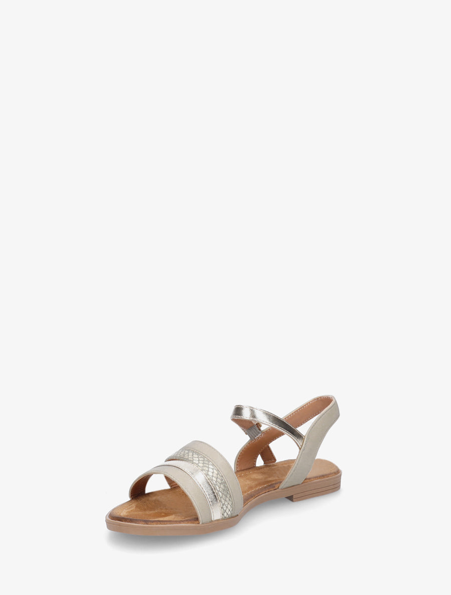 Nu-pieds à brides irisées et tweed - Vert pâle - 3