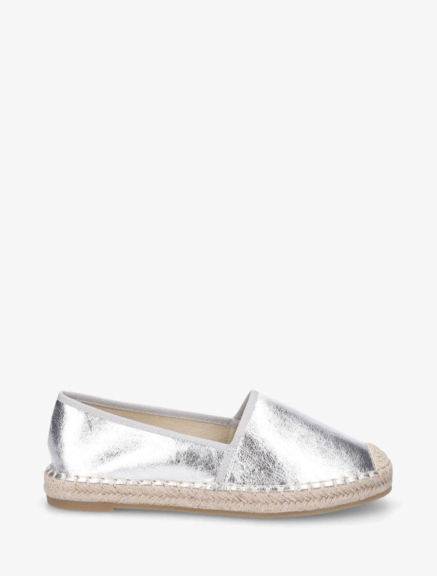 Espadrilles plates en simili nacré - Argent - 1