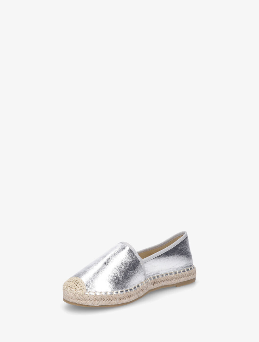 Espadrilles plates en simili nacré - Argent - 3