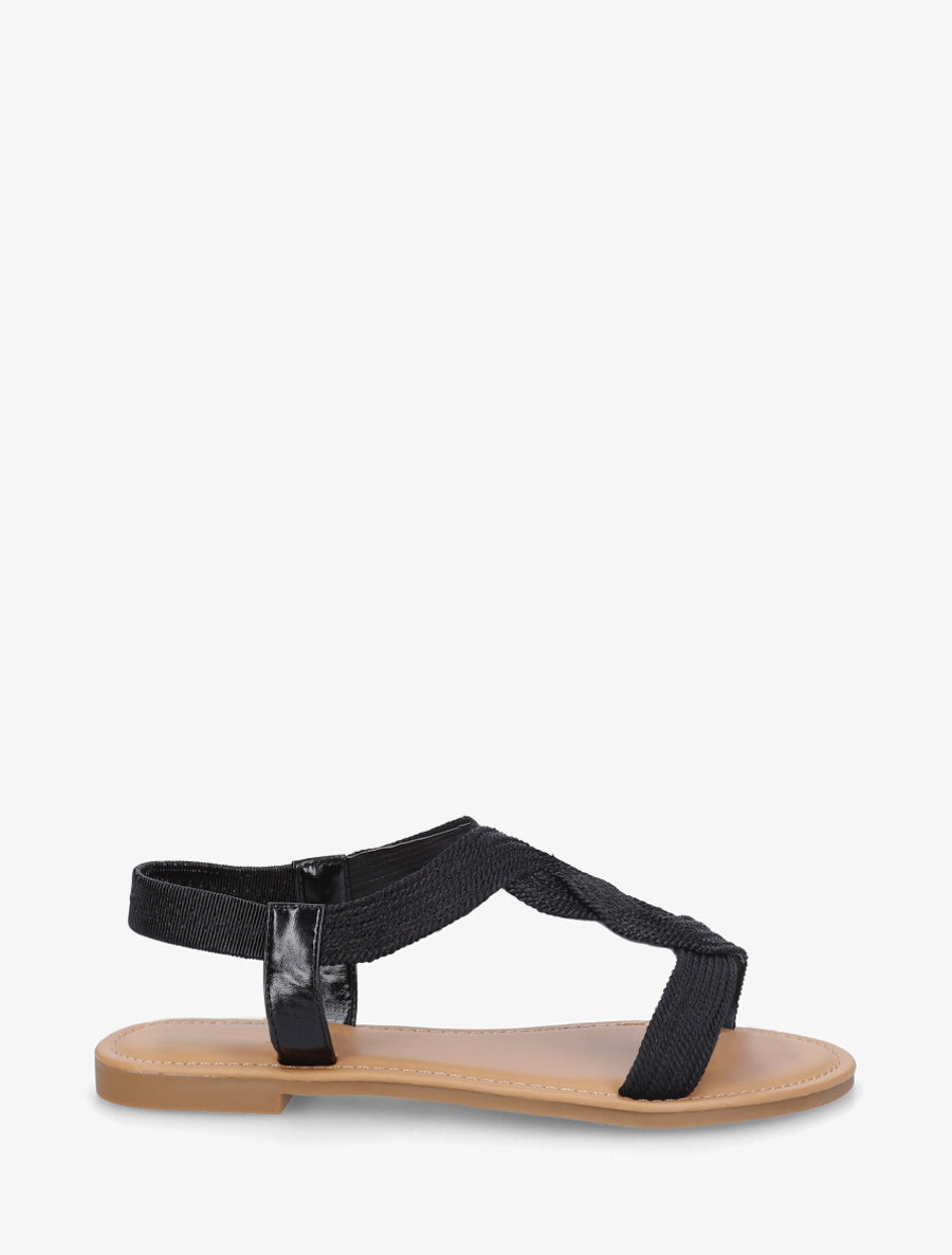 Nu-pieds à cheville élastiquée - Noir - 1