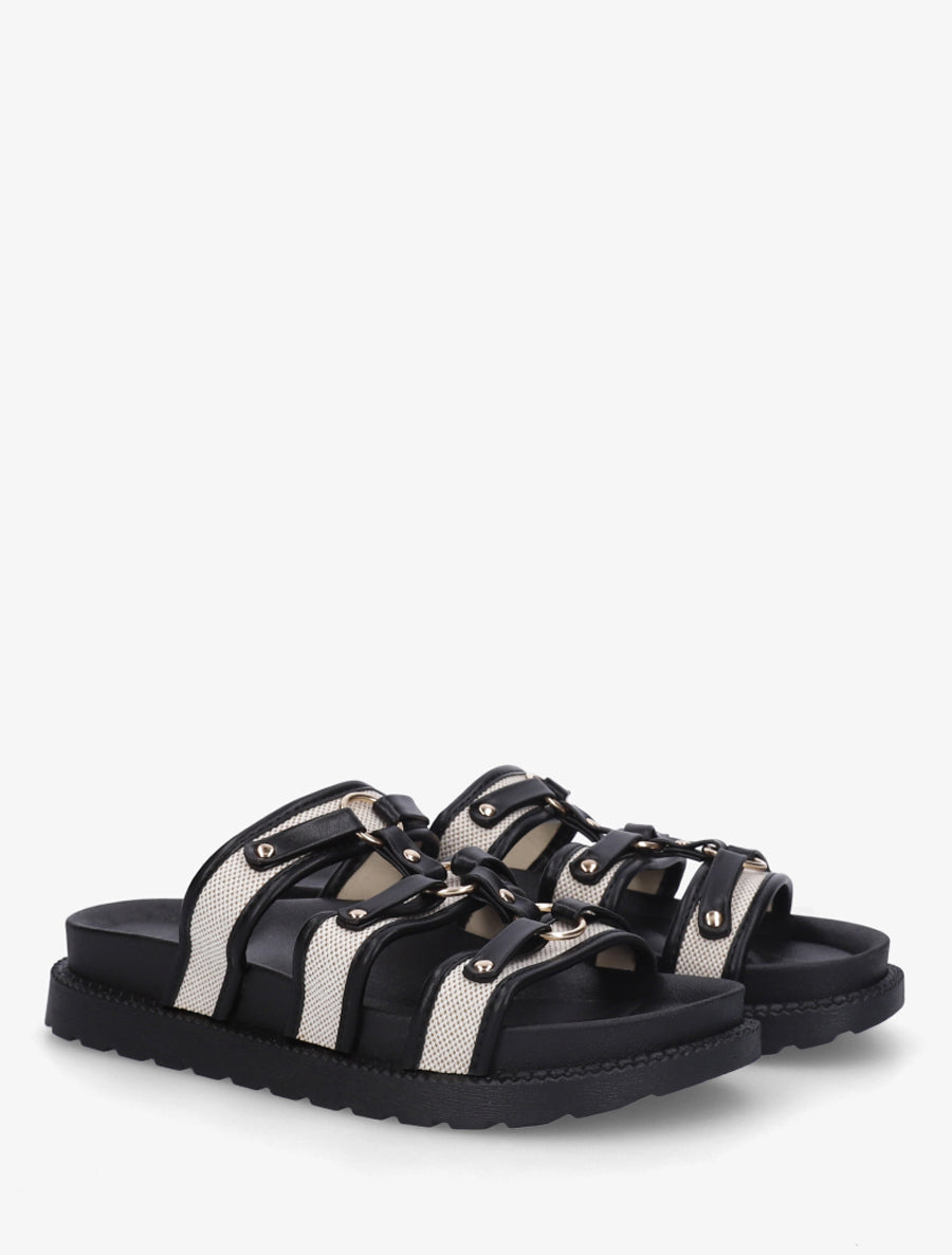 Claquettes multibrides à anneaux - Noir - 4