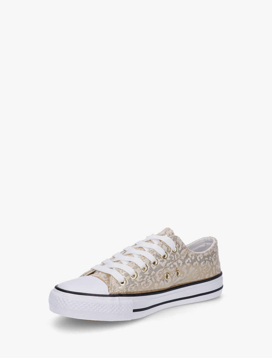 Sneakers irisées en simili - Or - 3