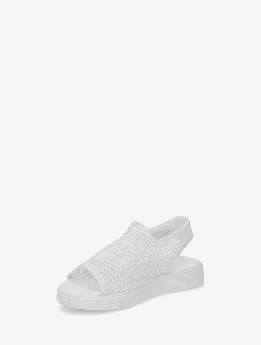 Sandales à scratch effet crochet - Blanc - 3