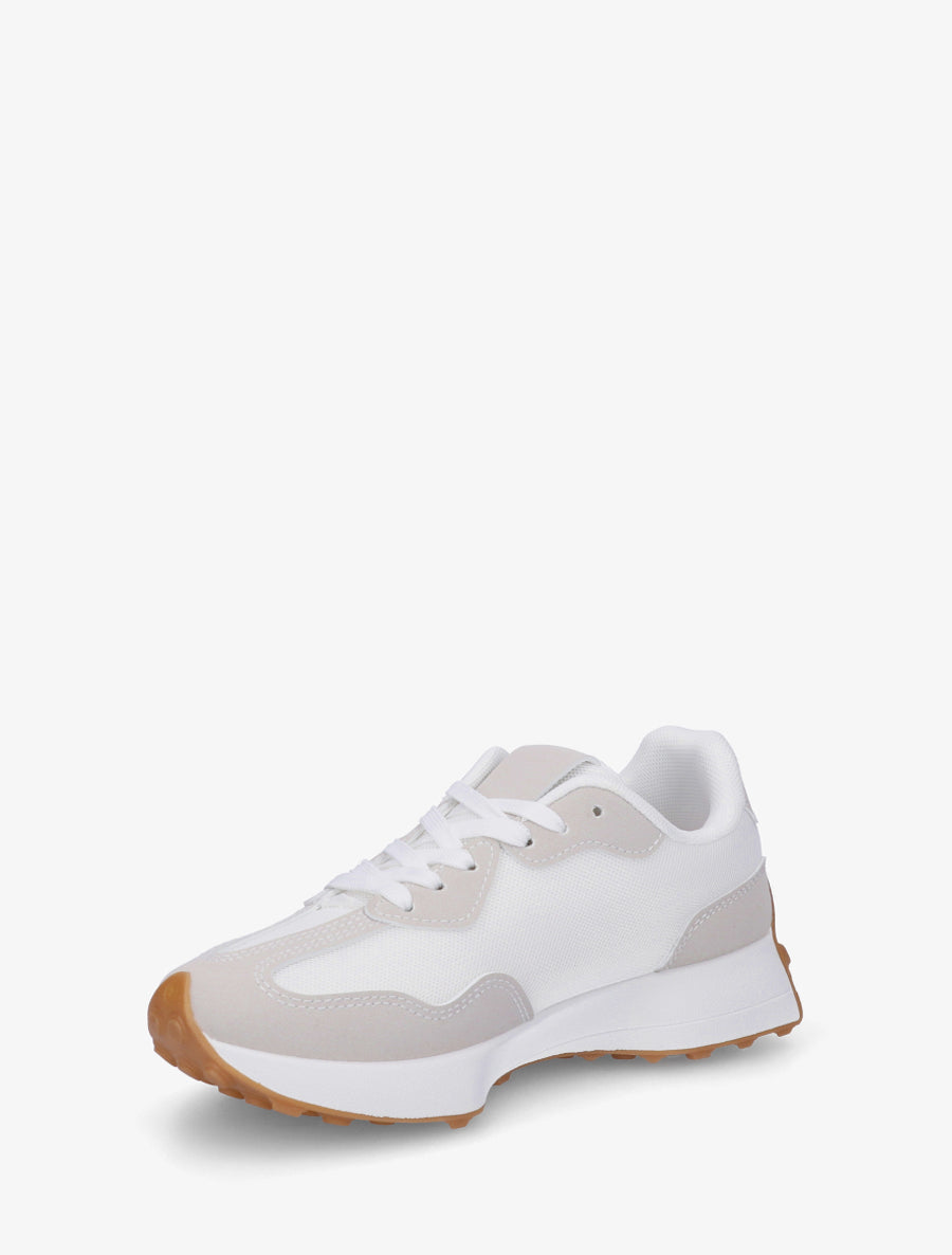 Baskets à empiècement en toile et effet nubuck - Gris - 3