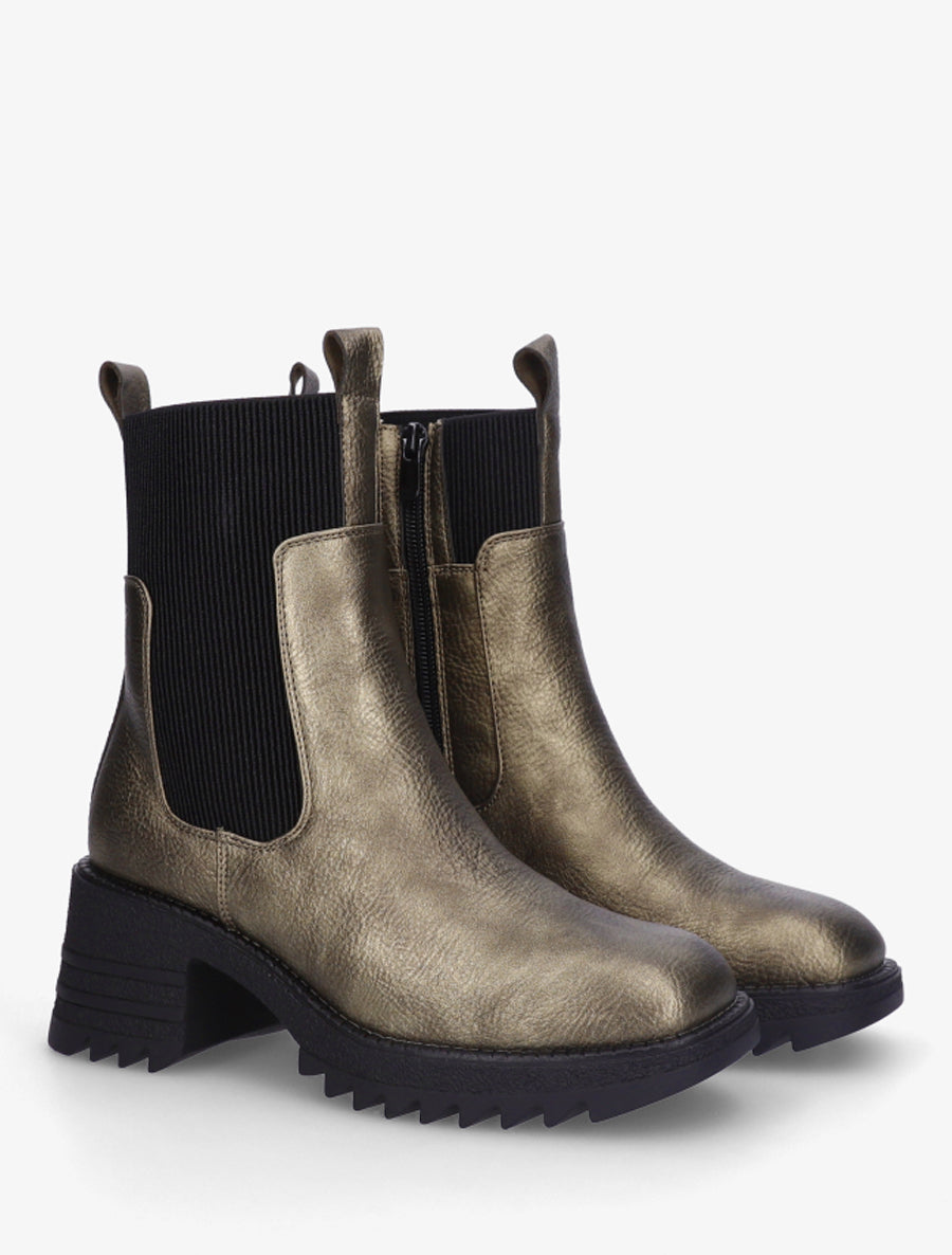 Boots irisées élastiquées à semelles crantées - Bronze - 4