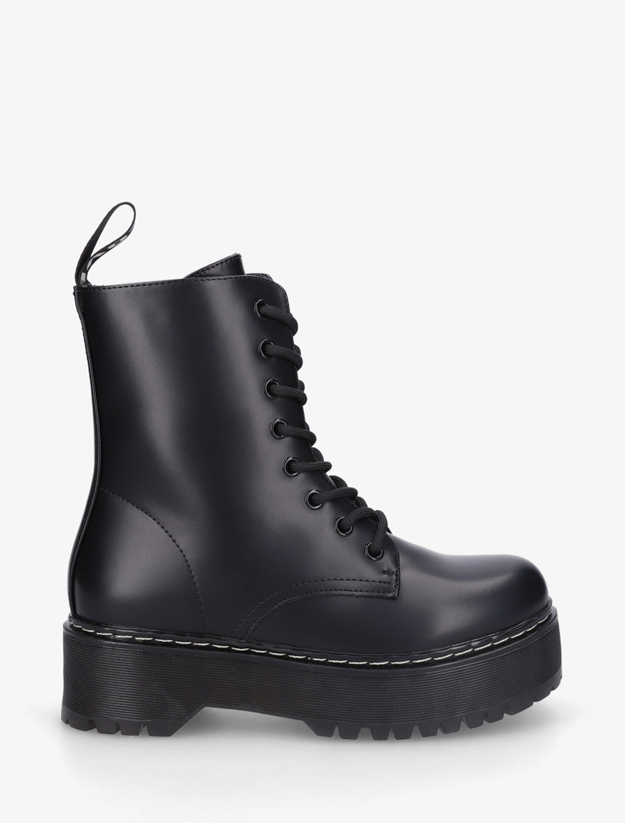 Boots style rangers en simili - Noir - 1