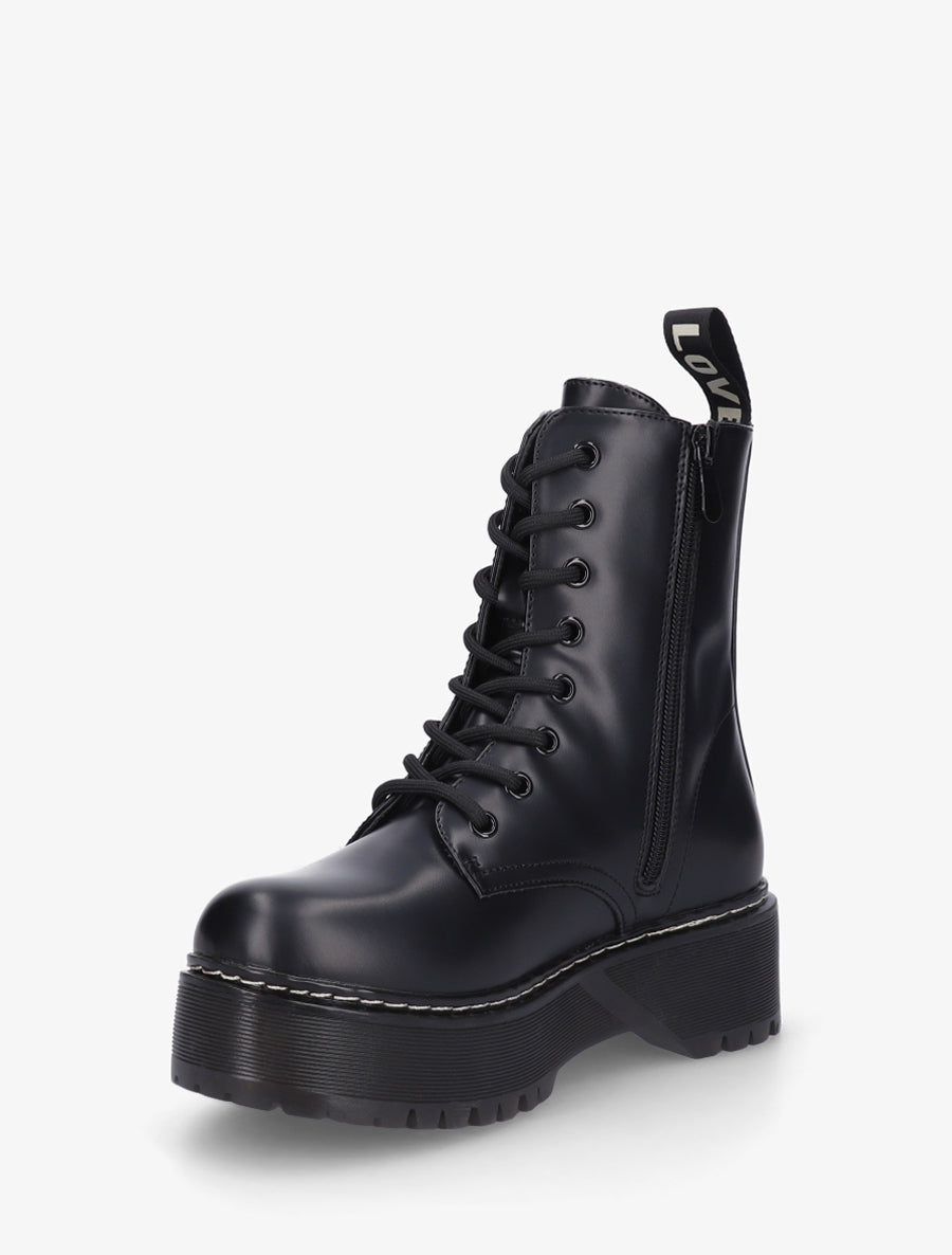 Boots style rangers en simili - Noir - 3