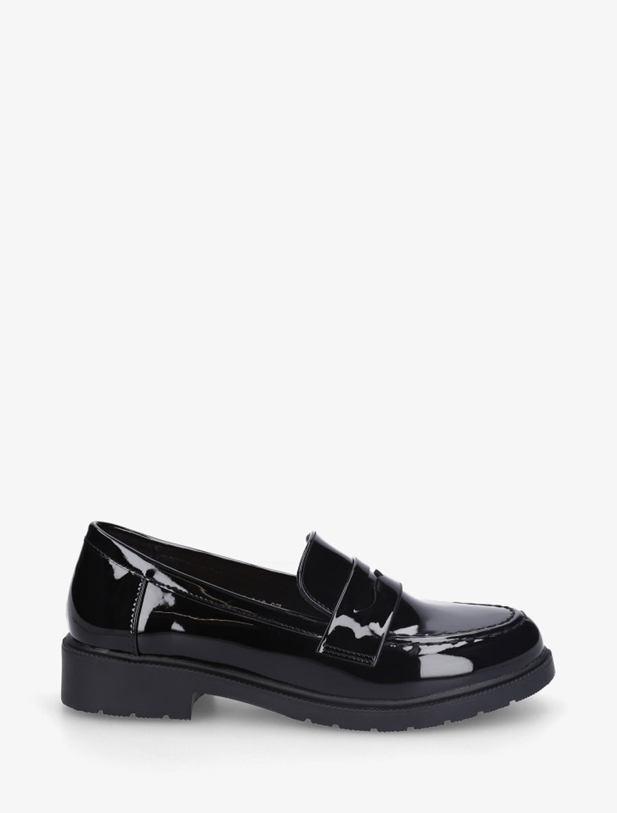 Mocassins vernis en simili - Noir - 1