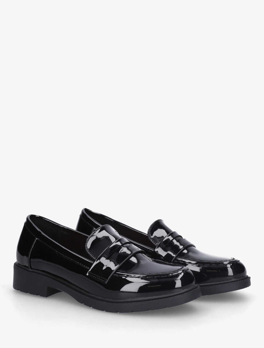 Mocassins vernis en simili - Noir - 4