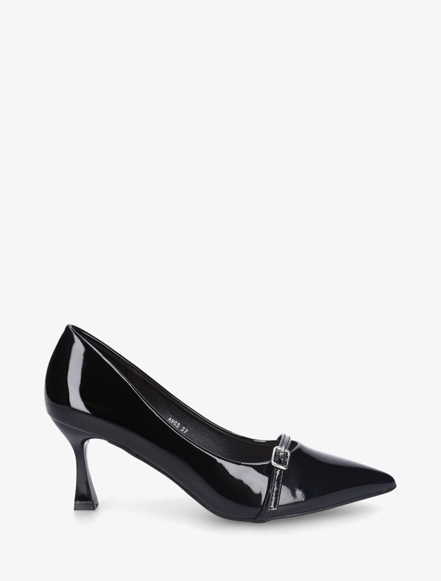 Escarpins vernis en simili - Noir - 1
