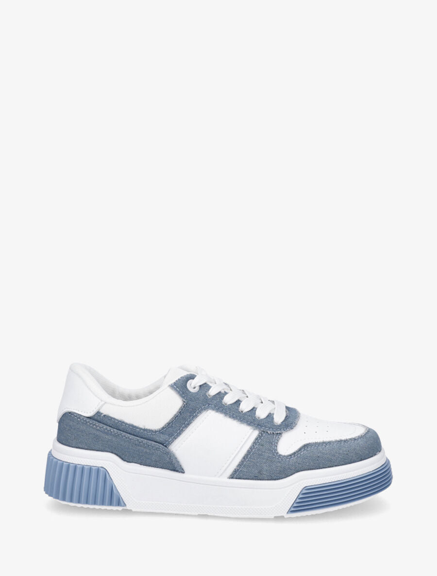 Sneakers style denim - Bleu clair - 5