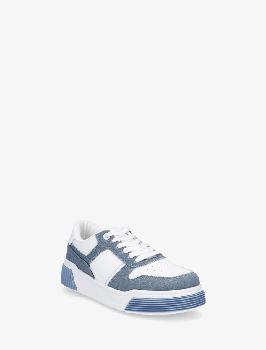Sneakers style denim - Bleu clair - 2