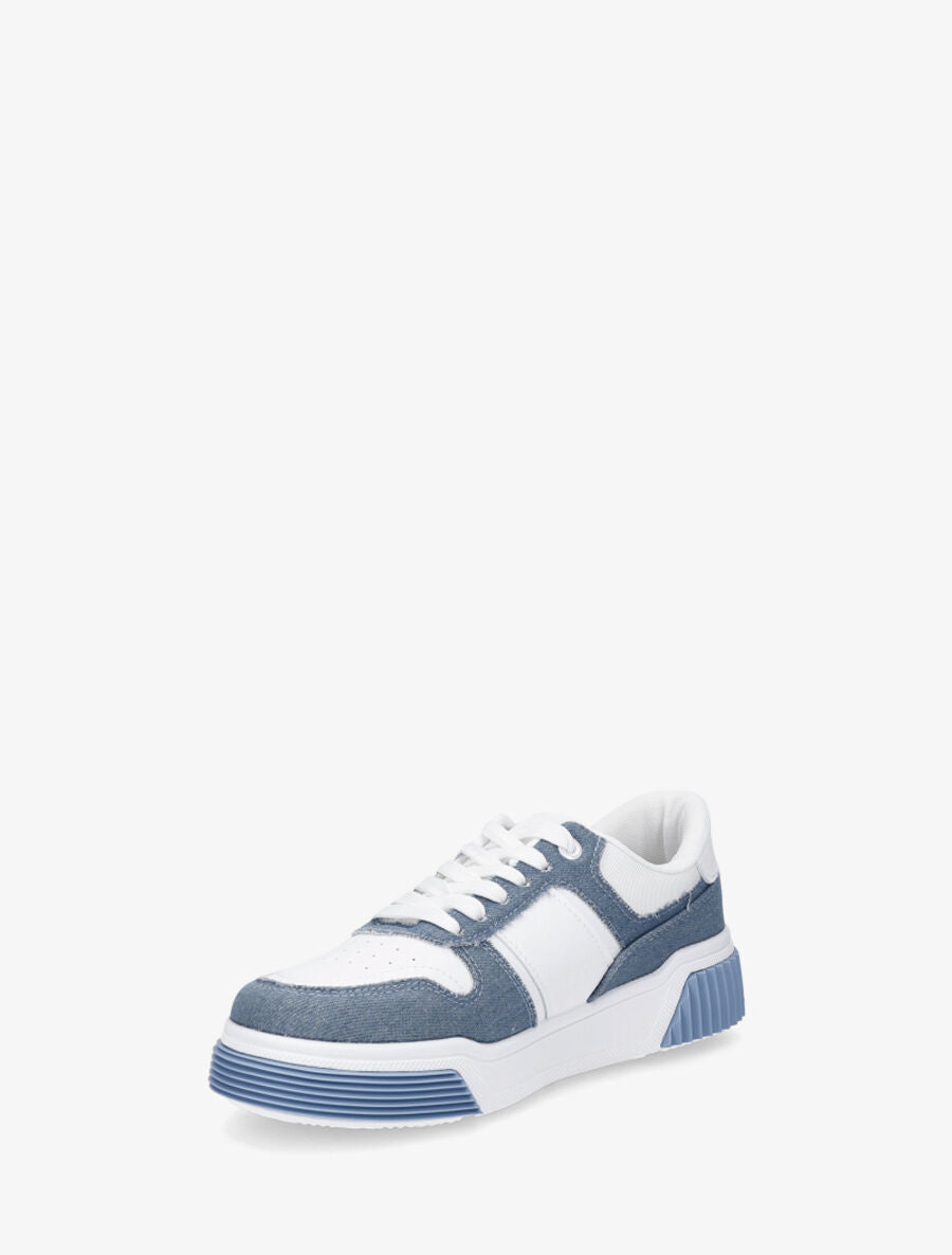 Sneakers style denim - Bleu clair - 3