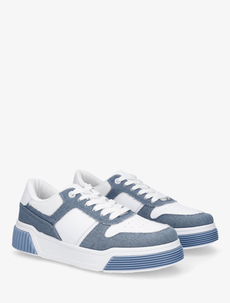 Sneakers style denim - Bleu clair - 4