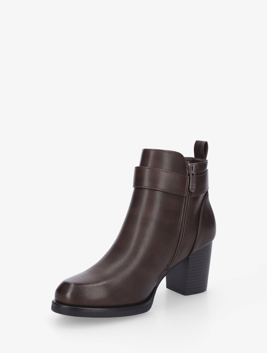 Bottines basiques en simili - Marron - 3