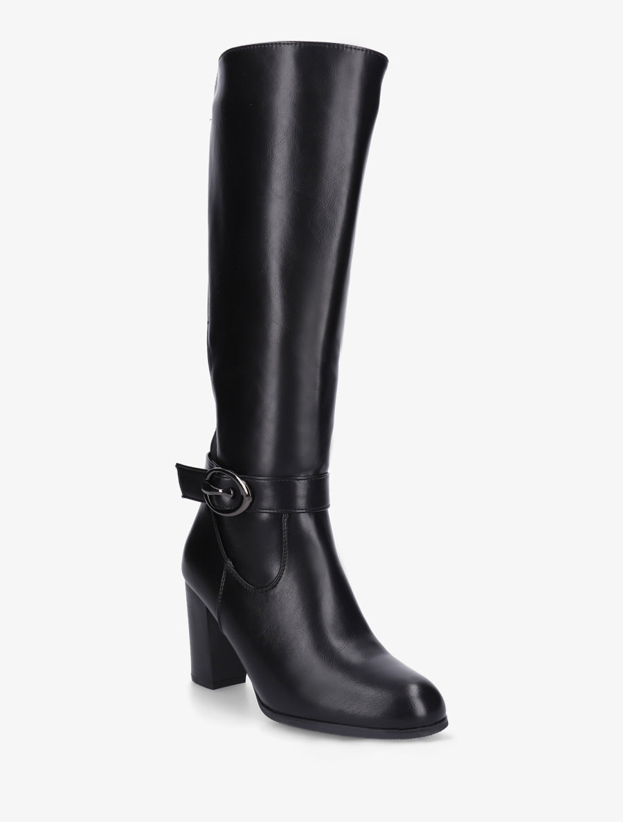 Bottes élastiquées à talon haut - Noir - 2