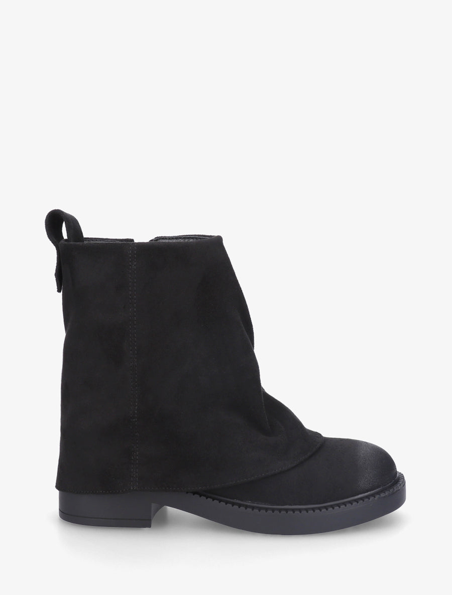 Boots à revers en suédine - Noir - 1