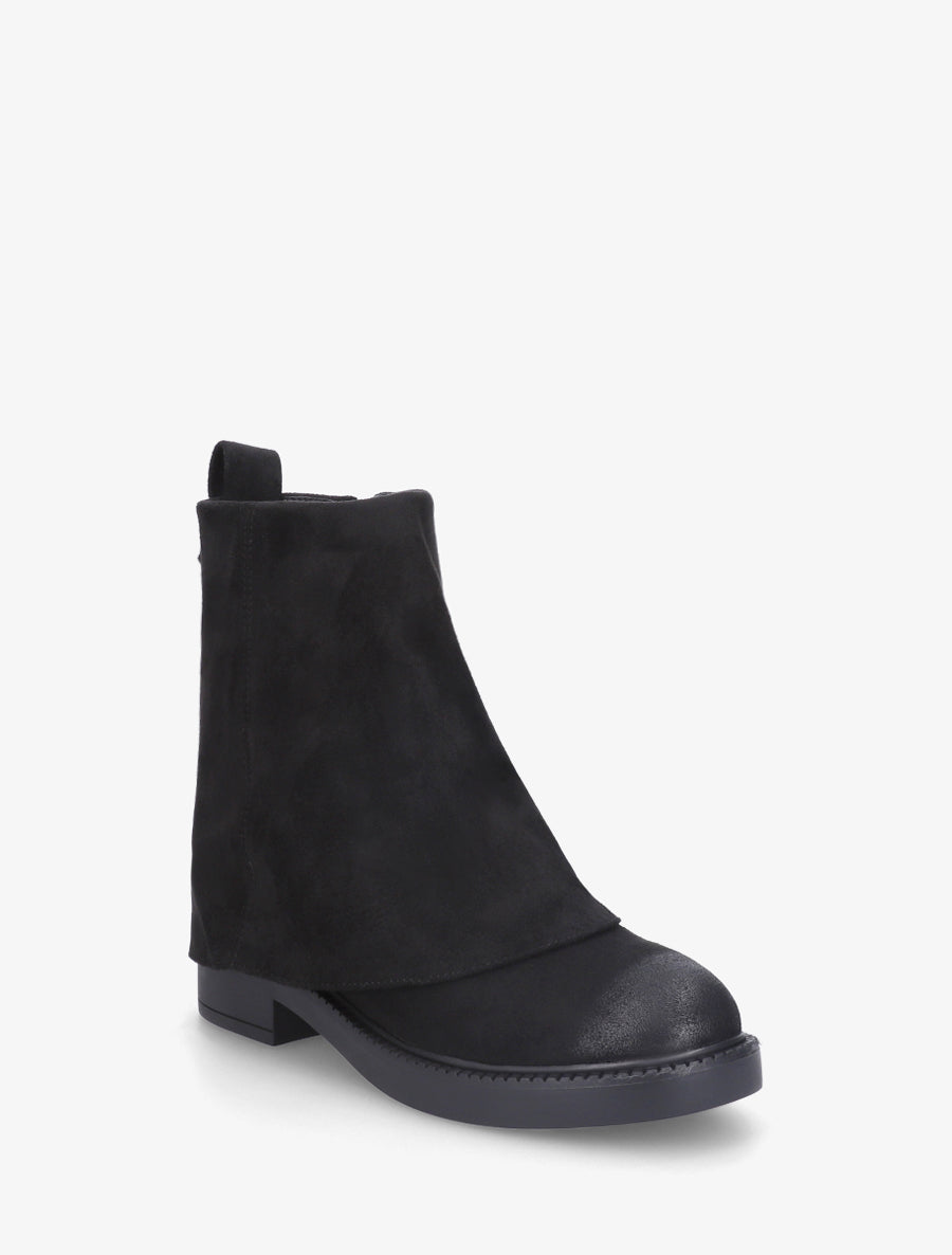 Boots à revers en suédine - Noir - 2