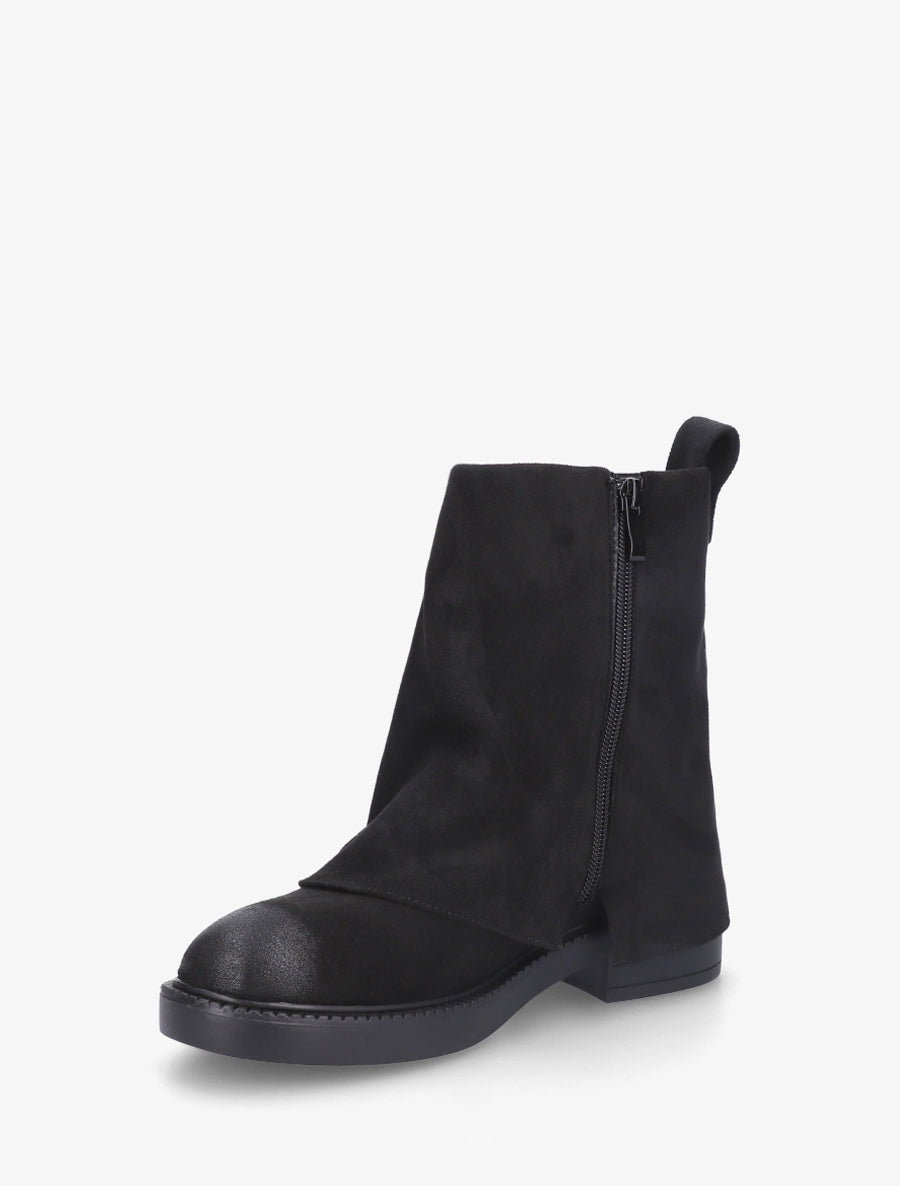 Boots à revers en suédine - Noir - 3