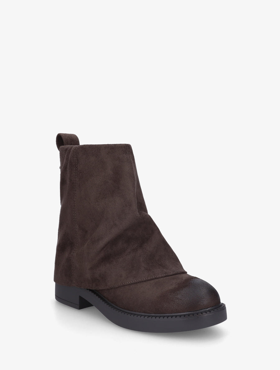 Boots à revers en suédine - Marron - 2