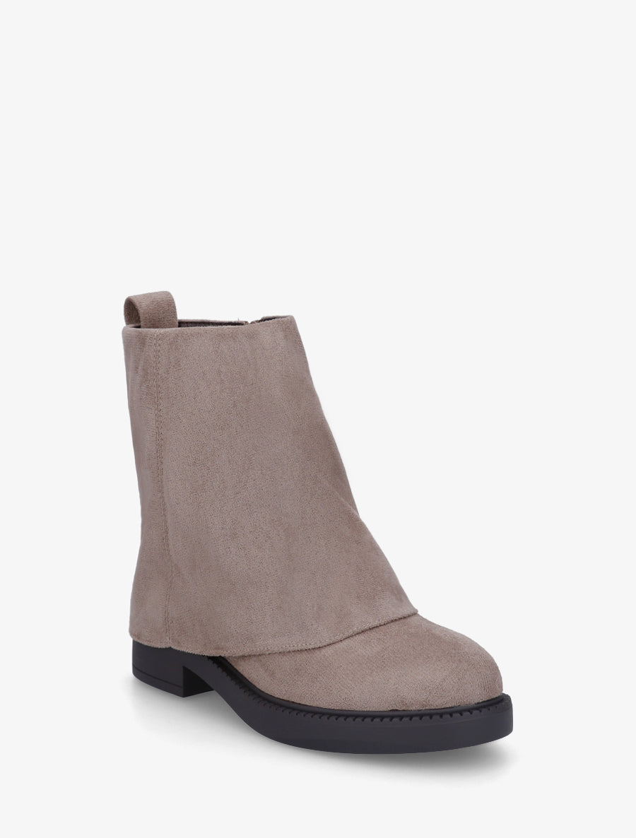 Boots à revers en suédine - Taupe - 2