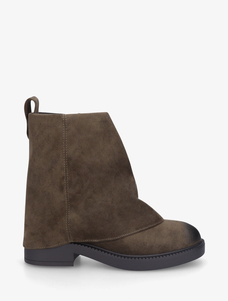 Boots à revers en suédine - Kaki - 1