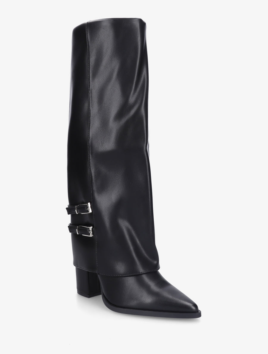 Bottes à revers et double sangles - Noir - 2