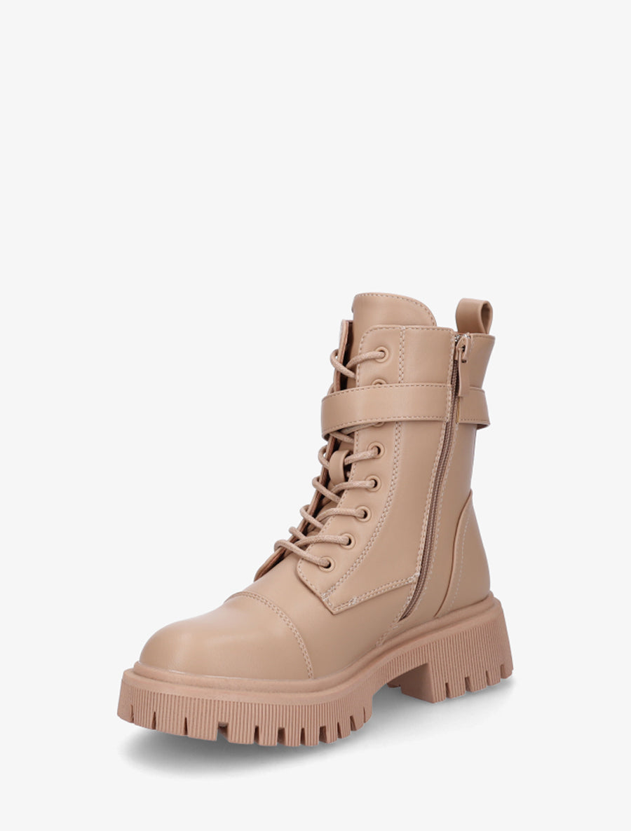 Bottines lacées style rangers - Beige foncé - 3