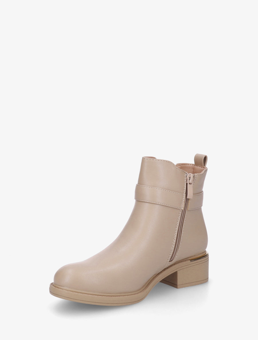 Bottines élastiquées à boucle ronde - Taupe clair - 3