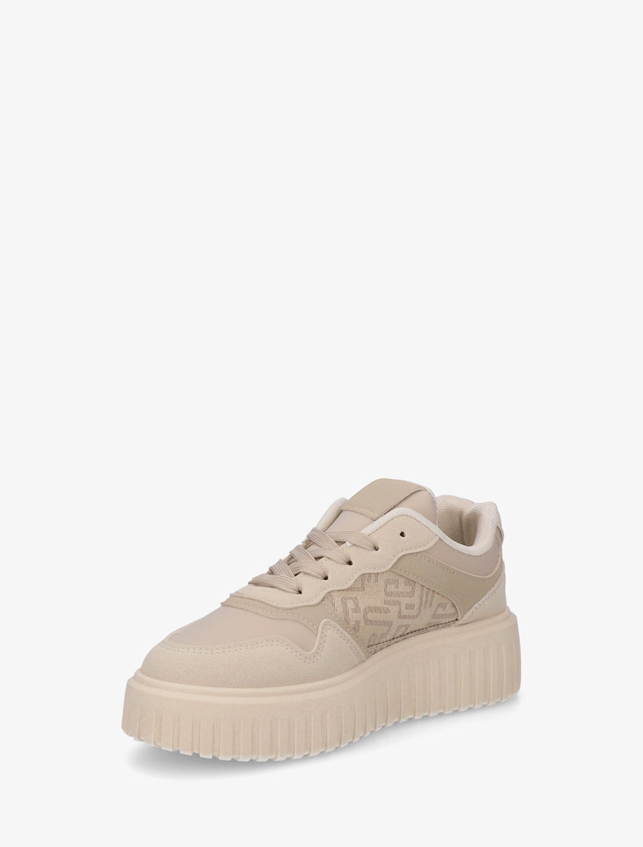 Baskets à empiècement graphique - Beige - 3