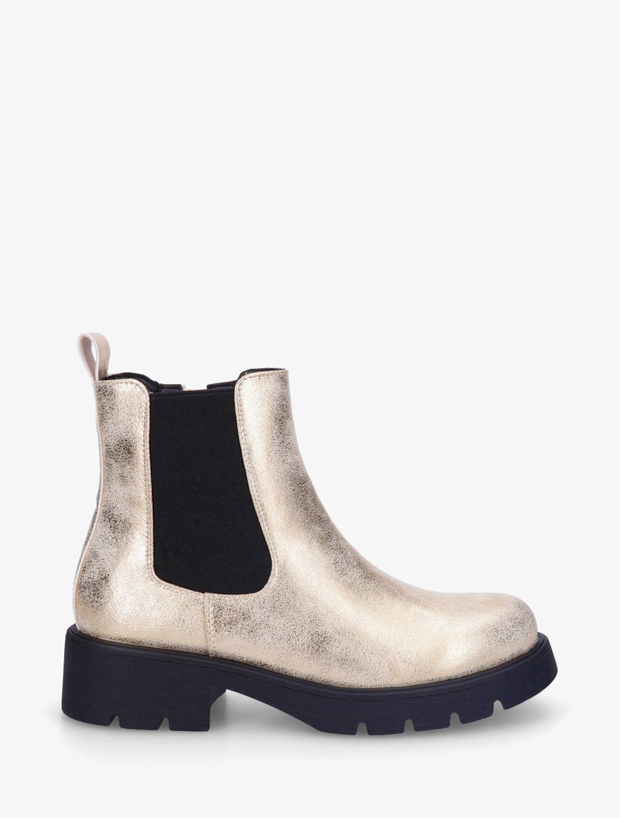 Bottines basiques à semelle crantée - Or - 1