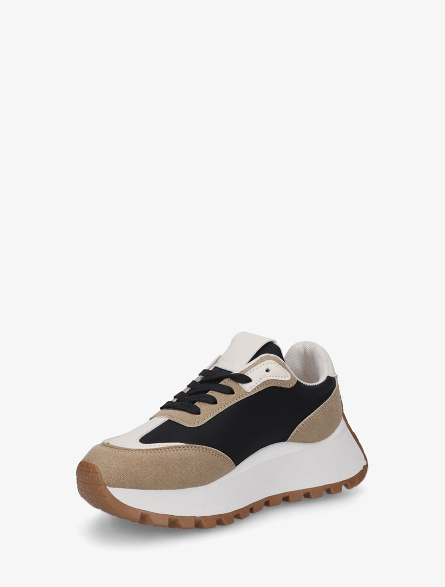 Baskets bimatière à plateforme - Noir - 3