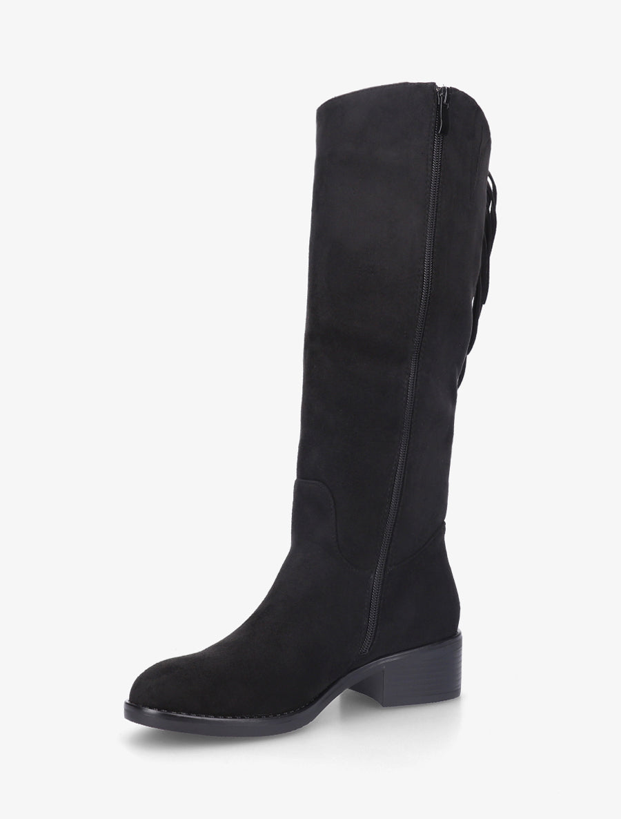 Bottes en suédine à franges - Noir - 3